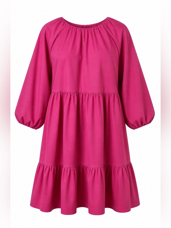 Chico's Dresses & Skirts - Chico’s Bahamian Pink Balloon Sleeve Tiered Dress Size 1 US 8